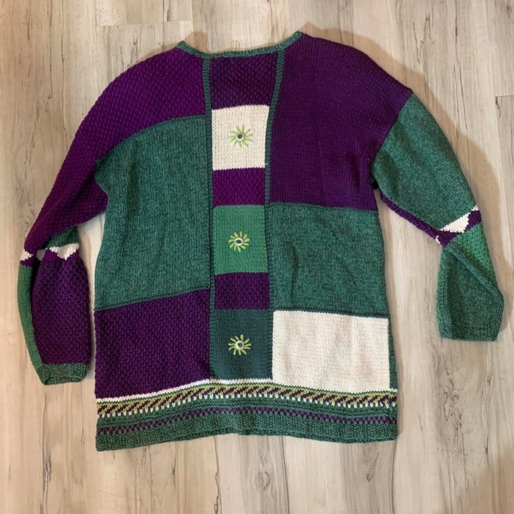 Vintge Sun Prints Patchwork Sweater - image 3